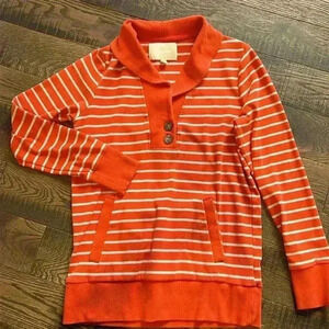 Banana Republic Orange Striped Top